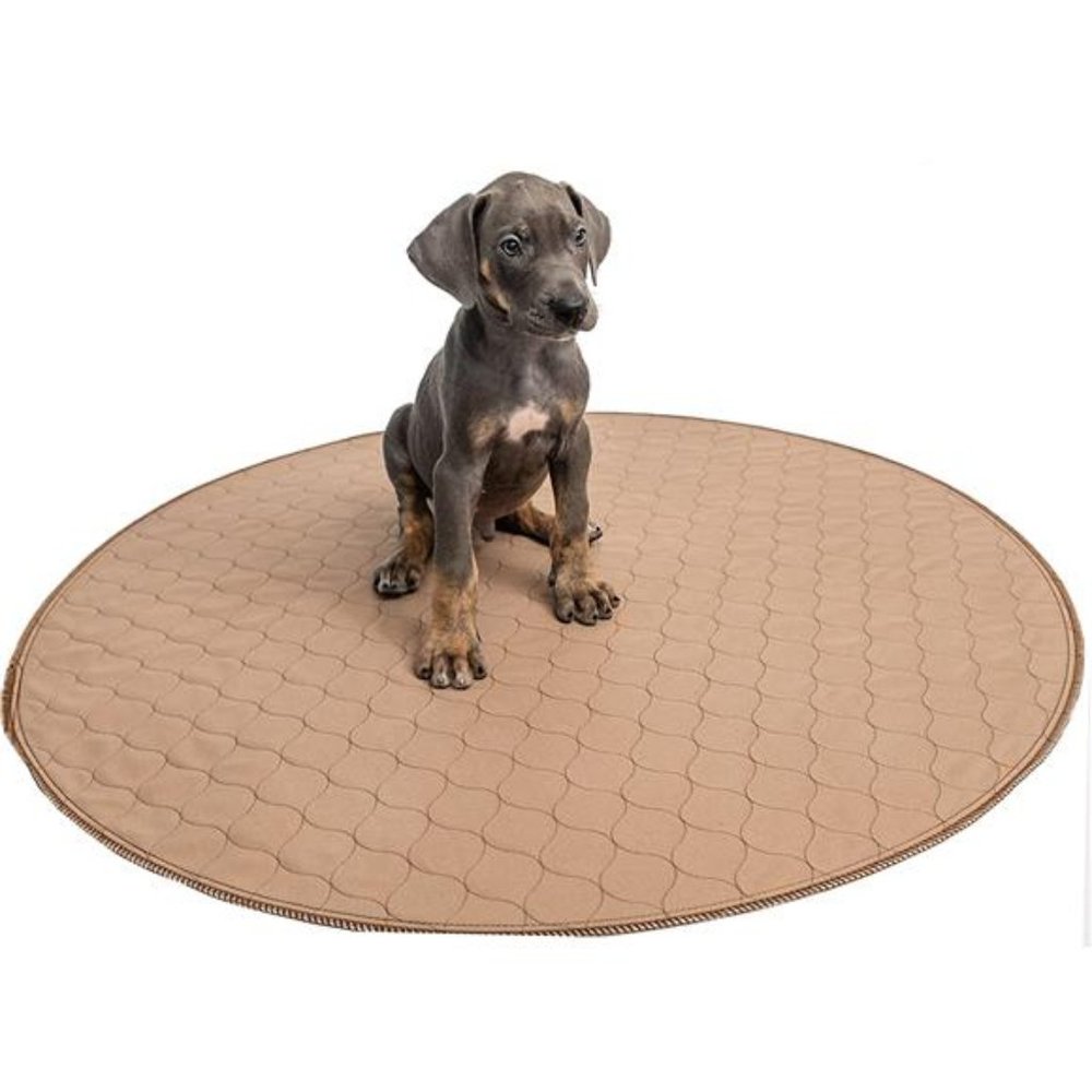Reusable Dog Pee Pads for Dogs, Round Dog & Puppy Training Pad, 48-In